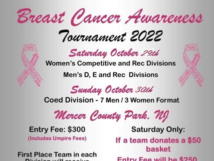USSSA NJ Slow Pitch Softball – National Breast Cancer Awareness Tournament 2022